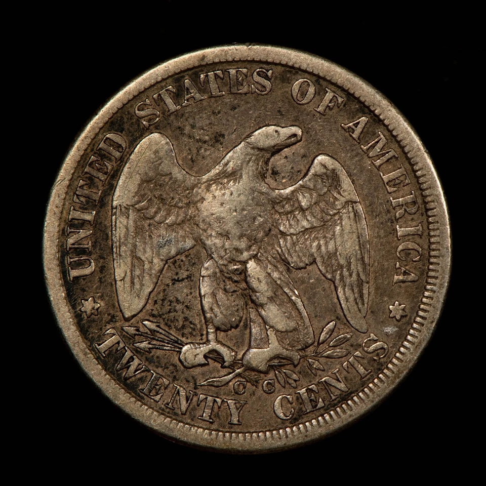 1875-CC 20c Seated Liberty Twenty Cent Piece Silver Coin - VG/Fine - B4824 - Image 4 of 4