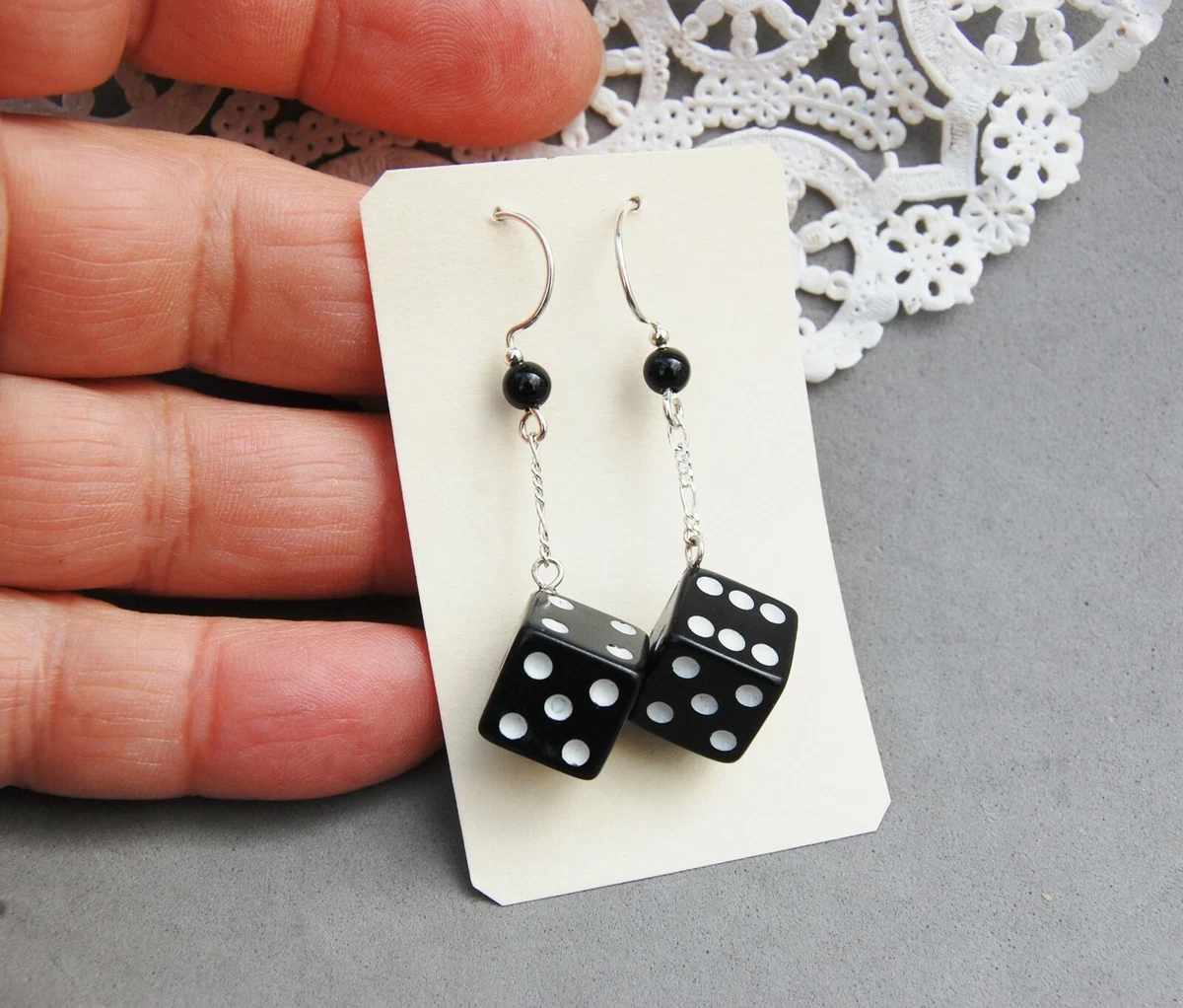 Dice dangle earrings deals