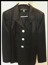 Kelly Graham Black Satin Look Evening Jacket - 10 P