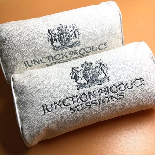 Junction Vip Pillows 2Pcs JDM Junction Produce White Leather Headrests Luxury Car Seat Neck ...