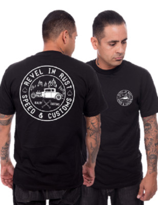 Steady Clothing Revel in Rust Speed Hot Rod Cars Rockabilly T Shirt RS10108-BLK