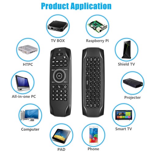 3.7-4.2V Wireless Keyboard 200mAh IR Backlight Remote Control for Android TV Box - Afbeelding 1 van 12