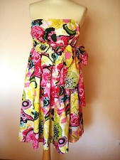 Buntes Sommerkleid,Hippie-Stil Bandeau v. Rainbow,Gr 40, 100% Baumwolle,bunt,Neu