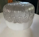 Vtg Art Deco Milk Glass Flush Mount Light Fixture  Shade Globe Only