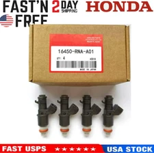 4PCS Fuel Injectors Fits For Honda CIVIC 1.8L CR-Z FIT CITY 1.5L 16450-RNA-A01