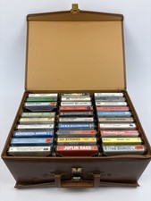 Lot of 48 Cassette Tapes with 2 sided carrying case that holds up to 60 tapes