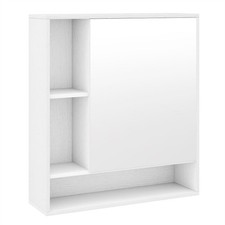 2 in 1 Mirrored Bathroom Wall Cabinet Space-Saving Medicine Cabinet White