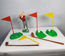 Vintage Wilton Cake Topper Decoration Golfer with Lots Of Extras