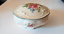 Thomas Ivory Bavaria Porzellan Deckeldose Blumen Ø14cm Vintage