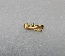 Cushman Gold-Tone Red Enamel Logo Lapel Pin Lincoln NE Used