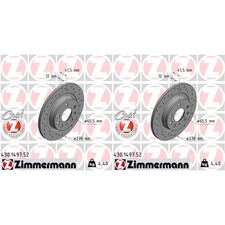 2x ZIMMERMANN SPORT BREMSSCHEIBEN 278mm GELOCHT HINTEN passend für FIAT CROMA OP