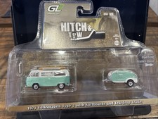 Greenlight Hitch Tow 1972 Volkswagen Type 2 Van and Teardrop Trailer AA9