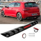 Schwarz Glänzend Heckansatz Heckdiffusor mit LED Licht für VW Golf 7 VII GTI GTD
