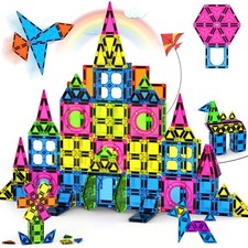 250 PCS 3D STEM Educational Magnetic Tiles for Kids Magnetic Blocks for Kids ...