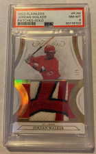 2022 Panini Flawless Jordan Walker Patches Gold 3 Color Patch 1/5 PSA 8 NM-MT