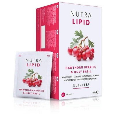 NutraTea NutraLipid Weißdornbeeren & Heiliges Basilikum Kräutertee 20 Teebeutel