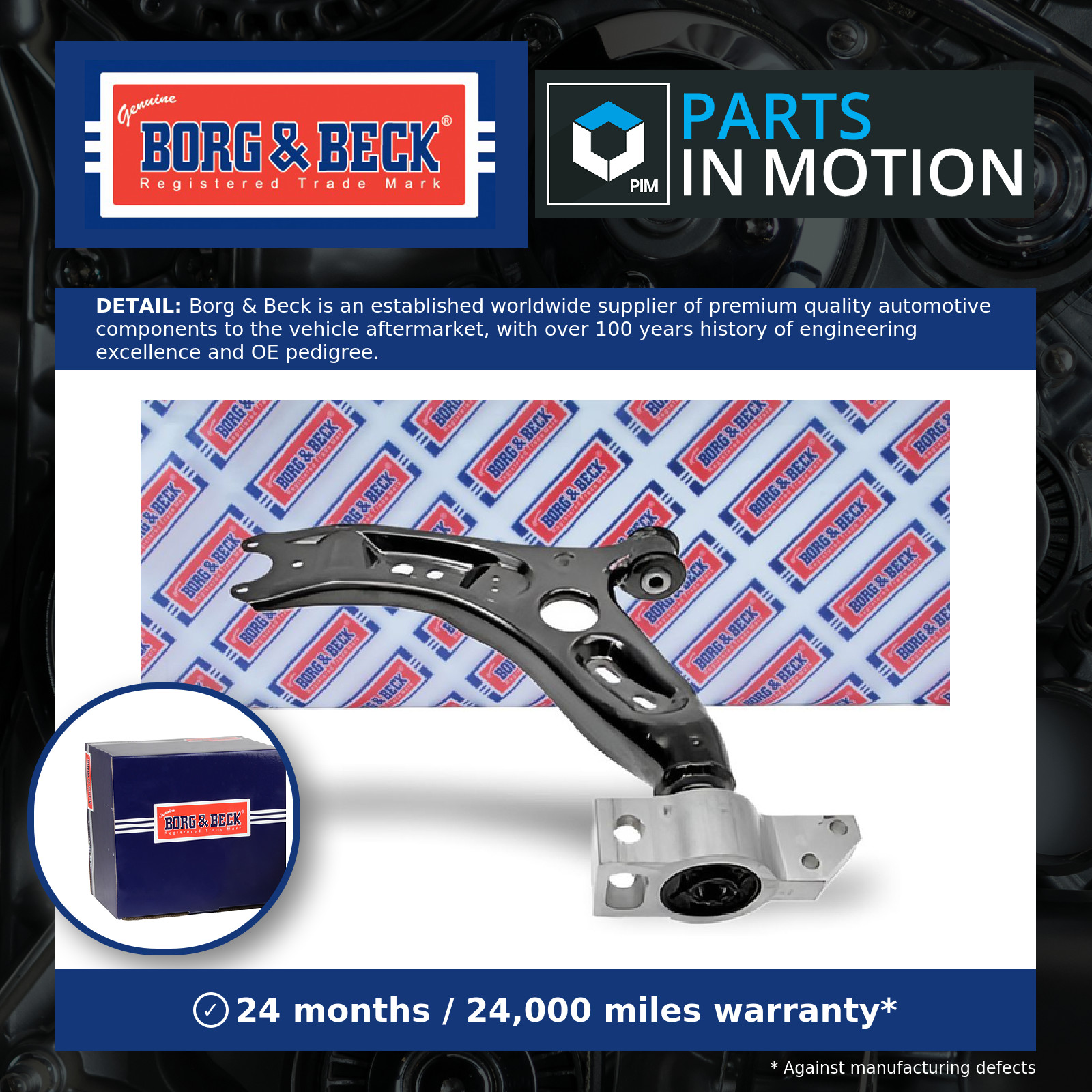 Wishbone / Suspension Arm Front Left BCA6923 Borg & Beck Track Control 5N0407151