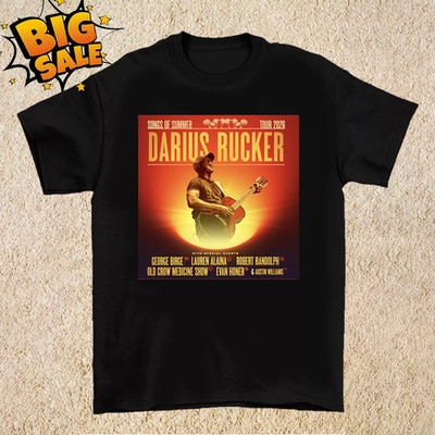 the Songs of Summer Tour - Darius Rucker Black Cotton T Shirt Full Size S-5XL