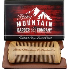 Beard Comb - Sandalwood Natural Hatchet Style for Hair - 1 Count (Pack of 1) 