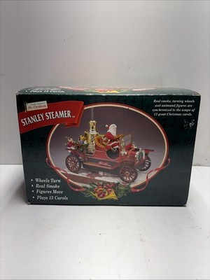 Mr Christmas Musical Stanley Steamer Car with Santa Smokes Vintage 2000