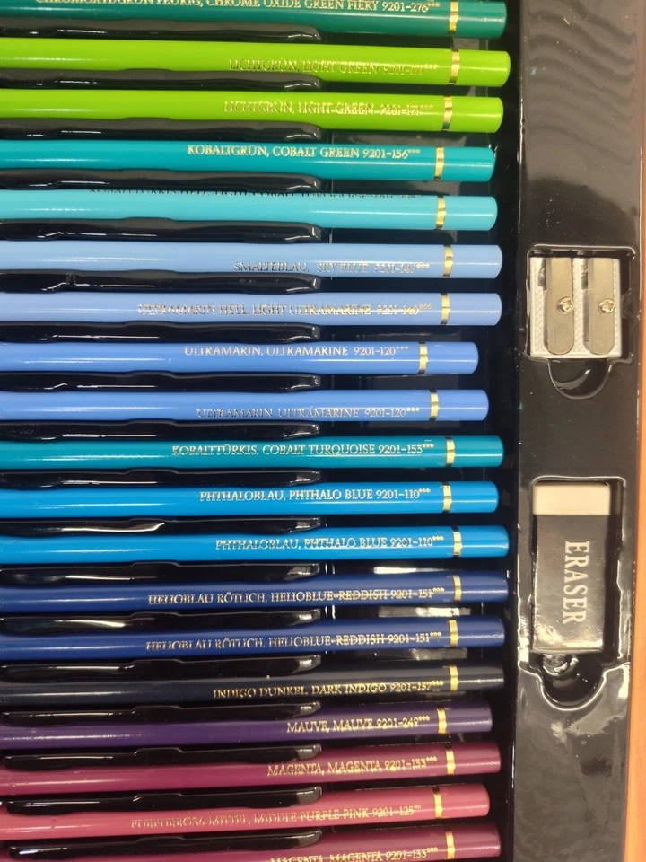 69 vintage Faber Castell Polychromos colored Pencils In A Nice Wooden Box - Image 4 of 4