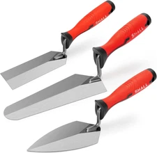 3-Piece Masonry Tools Set, 6’’ Margin Trowel, 5.5’’ Pointing and 7’’ Gauging Tro