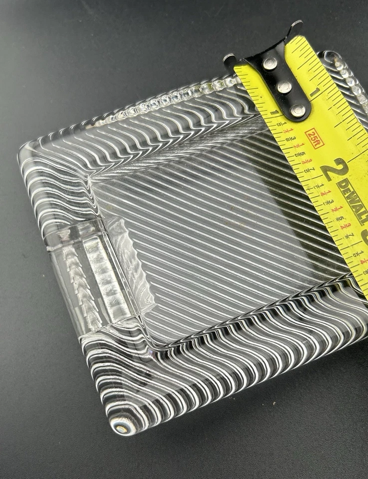 Vintage MIKASA Art Deco Picture Frame Clear Heavy Glass Crystal Ribbed 4x5 - Image 4 of 4