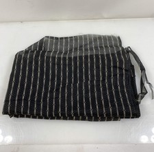 Vintage Fabric Bolt Black with White Patterned Stripes 5-6 Yards