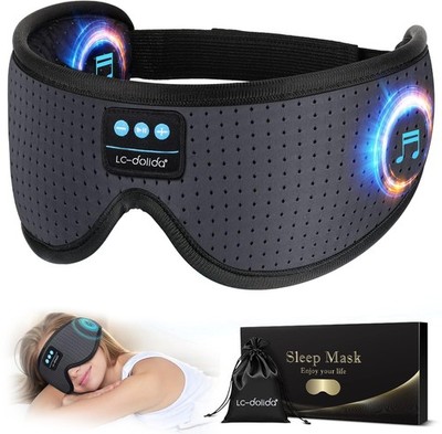 LC-dolida Sleep Headphones, White Noise Bluetooth Sleep Mask 3D Breathable Wi...