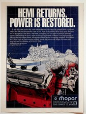 1960s Mopar Hemi Engine Vintage Auto Ad Power Restored Dodge Chrysler
