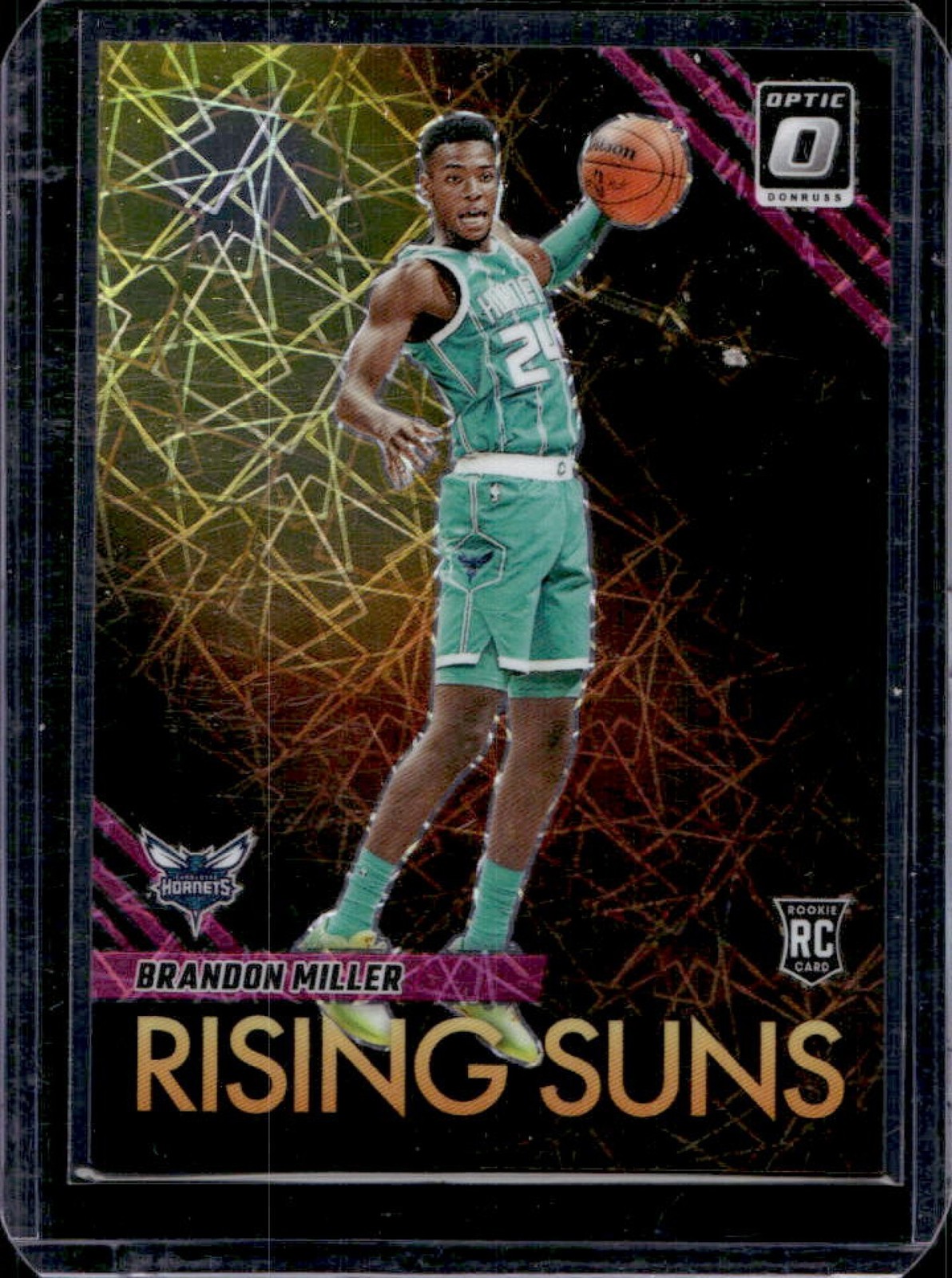 2023-24 Donruss Optic Brandon Miller Rising Suns RC Pink Velocity #67/79 Hornets