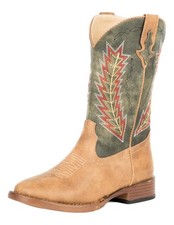 Roper Western Boots Boys Arrowheads Faux Tan 09-018-1900-0077 TA