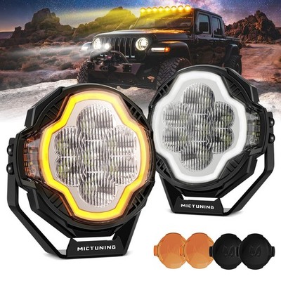 2Pcs 5 Inch K8 Halo UltraDrive LED Lights Pods 70W 5100LM DRL Side Shooter Light
