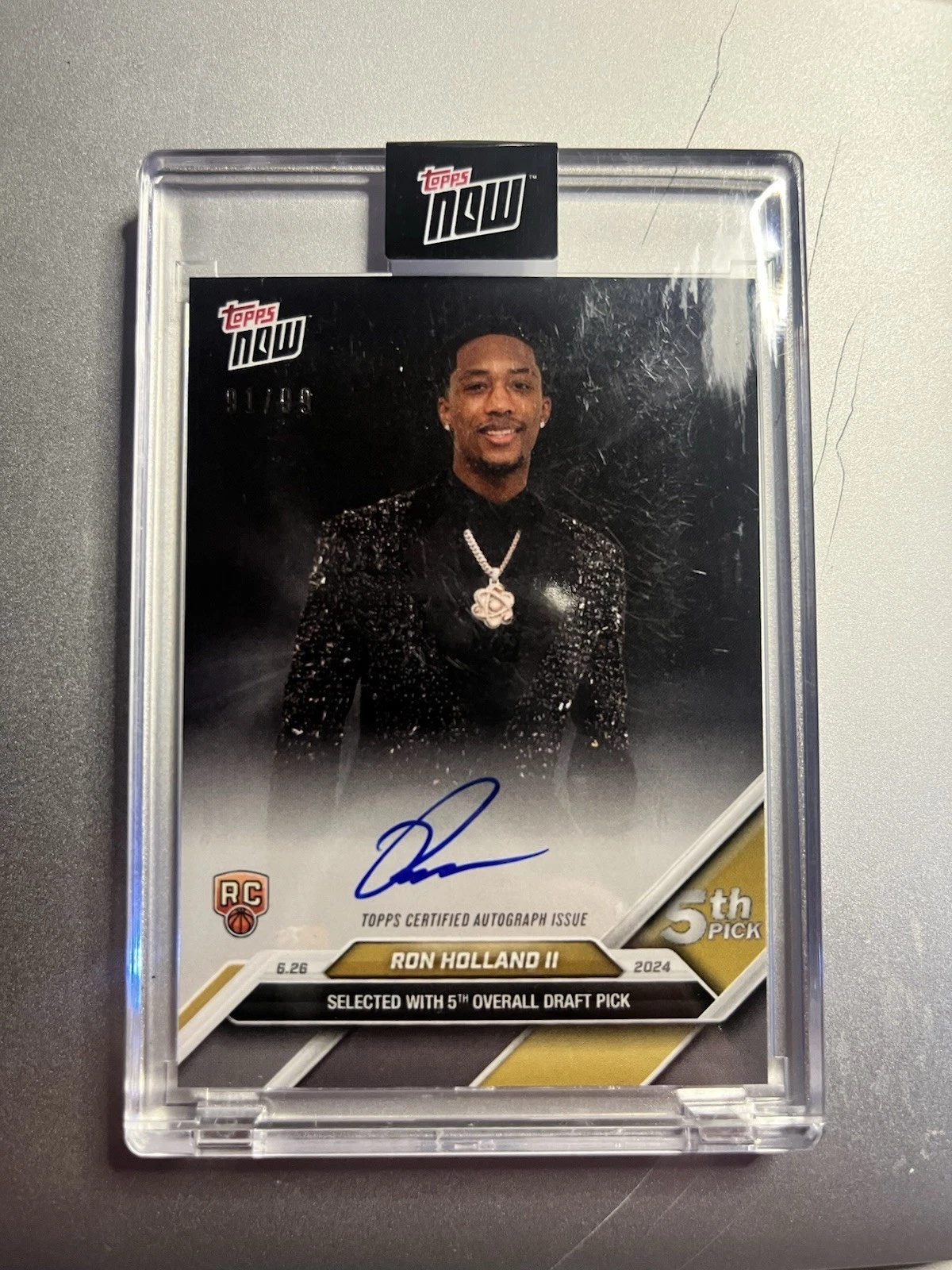 2024 Topps Now Ron Holland II Rookie RC Draft Auto /99 Pistons