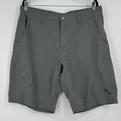 Marmot Mens Hiking Shorts Gray Nylon Technical Outdoor Trail Size 36 Gorpcore