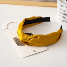 Women Retro Satin Hair Band Knotted Pressed Hair Headband Simple Head Decoration