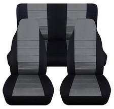 Fits 1997-2002 Jeep Wrangler Tj Frontrear Seat Covers Black Charcoal Cotton