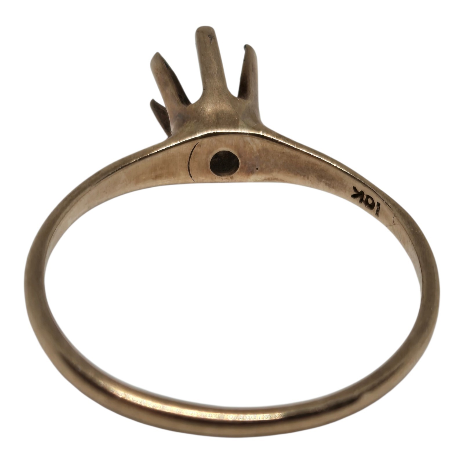 10K Yellow Solid Gold Solitaire Ring Mounting 1.4… - image 2