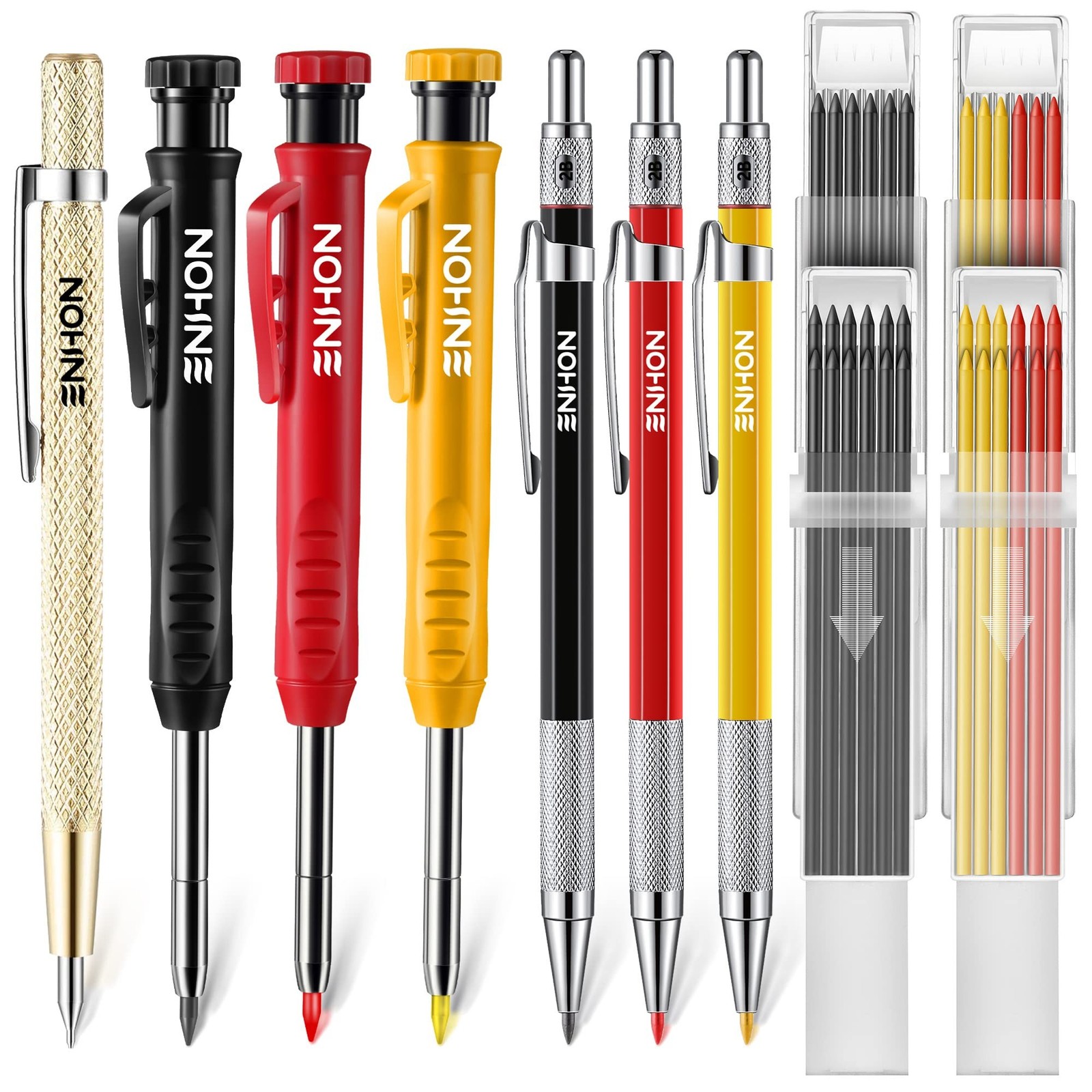 With Sharpener, Mechanical Carpenter Pencils Wi...