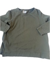 PACT, Women  s Moss Green Organic Cotton Sweatshirt with Side Zips, Sz M.