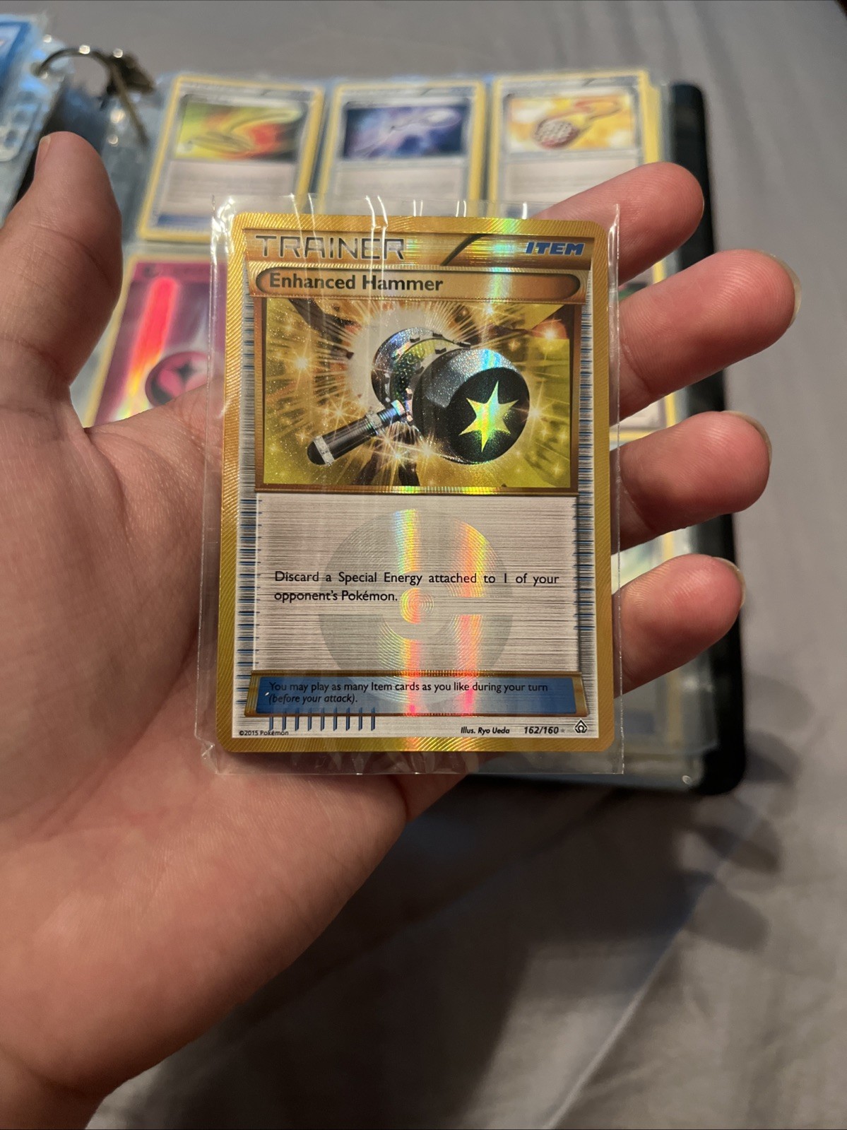 Pokémon TCG Enhanced Hammer 162/160 Primal Clash Secret Rare Gold Trainer MINT