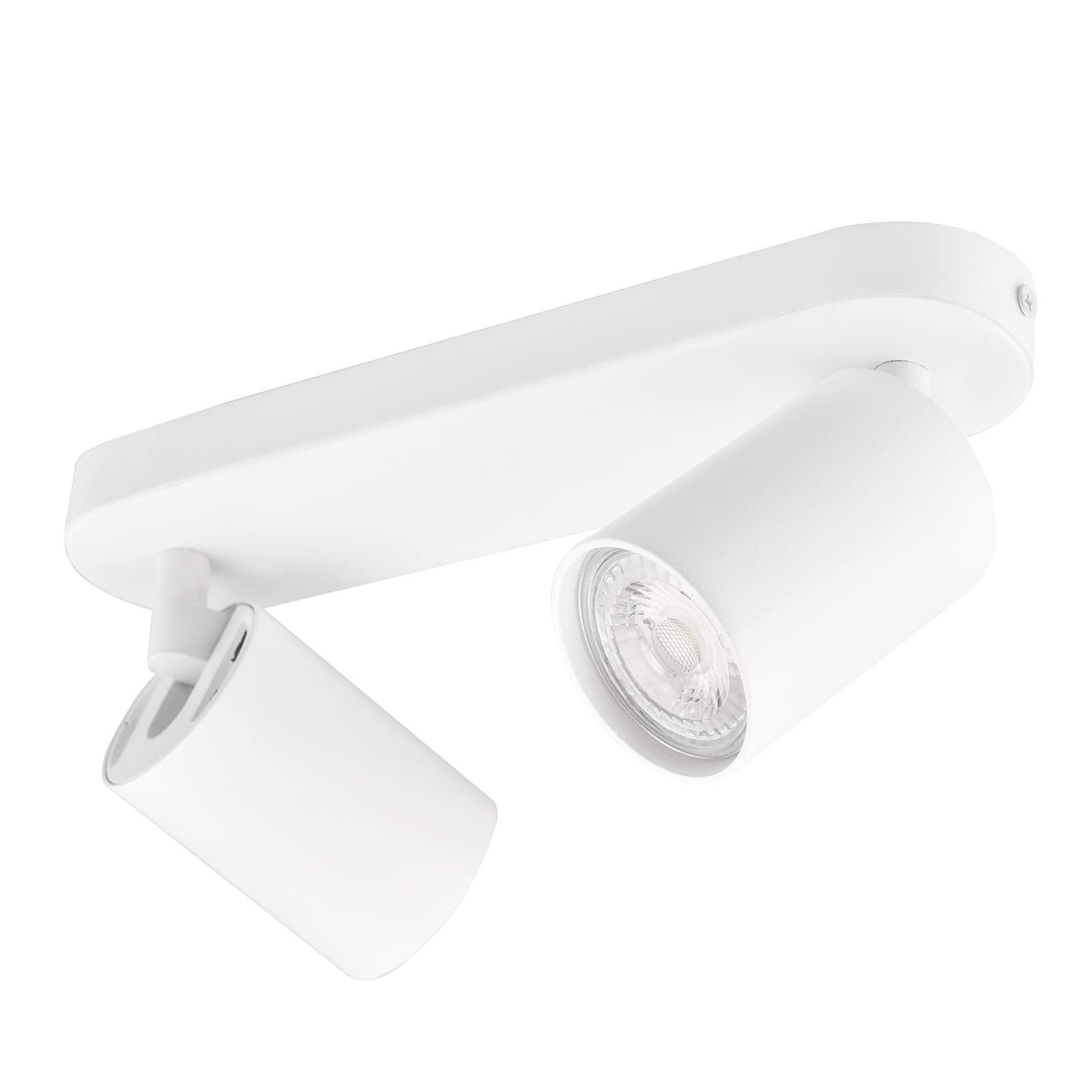 Plafonnier LED 2 spots orientables noirs en métal pour ampoules GU10