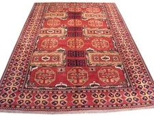 6x9' Afghan Natural Wool Handmade Rug #PIX-9935