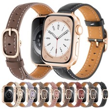 Classic Leather Watch Band Strap For Apple Watch iWatch 11 10 9 8 7 6 5 4 SE 3 2