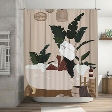 Boho Fashion Black Girl Shower Curtain for Bathroom Funny Afro in Bathtub Afr...