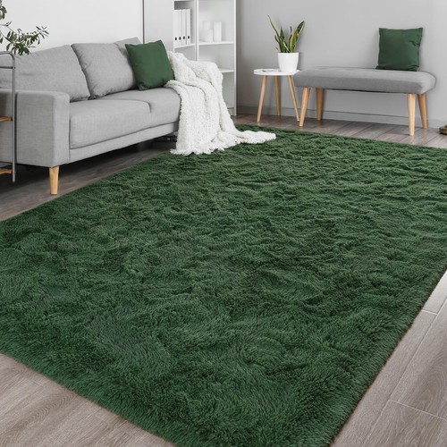 Large Dark Green Rug for Living Room, 5x8 Large Fluffy Area Rugs for Bedroom,... - Bild 9 von 9