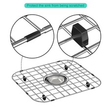 Stainless Steel Kitchen Sink Bottom Grid Protector 13.65x11.6 Inch Centered
