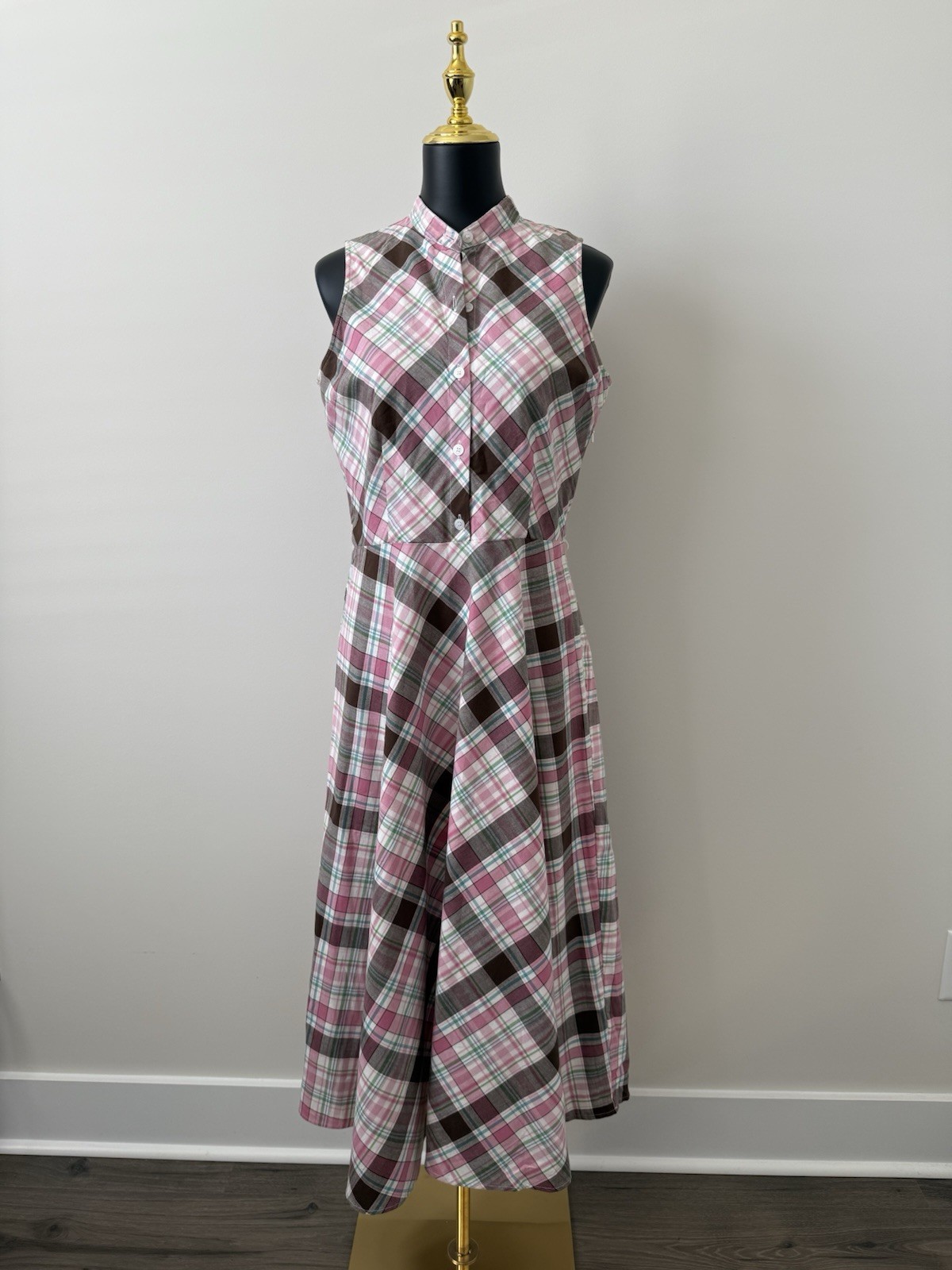 Duck Head Vintage Plaid Patchwork Sleeveless Butt… - image 1