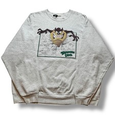 Vintage 1995 Taz Looney Tunes Tasmanian Devil Sweatshirt Mens XL Gray Pullover