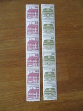 2 RA Rollenanfänge 6-er Streifen 60 + 80 Pf B&S 200 + 500 #sk86